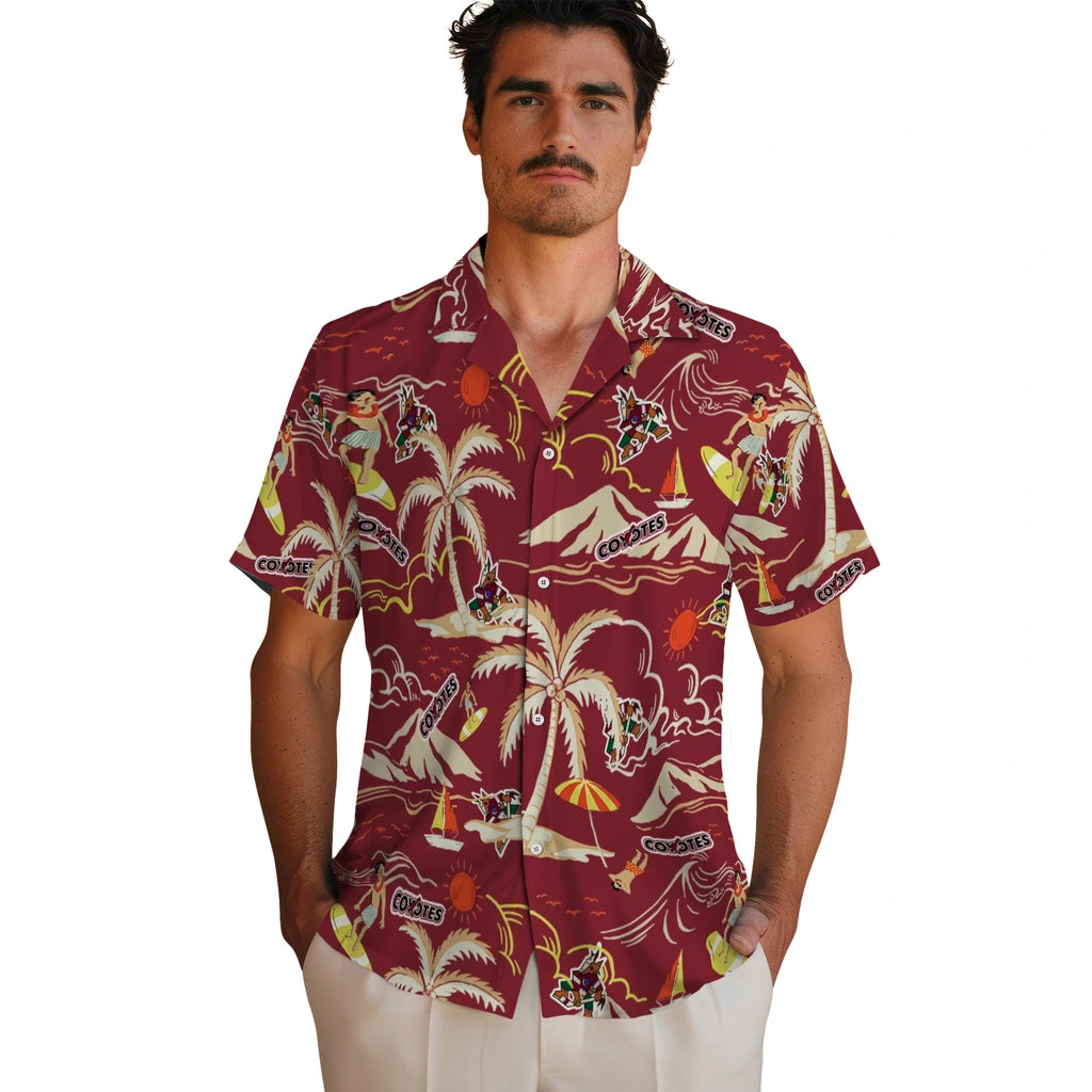 Arizona Coyotes Hawaiian Shirt - Palm Tree Island | Hula Hawaiian Shirts