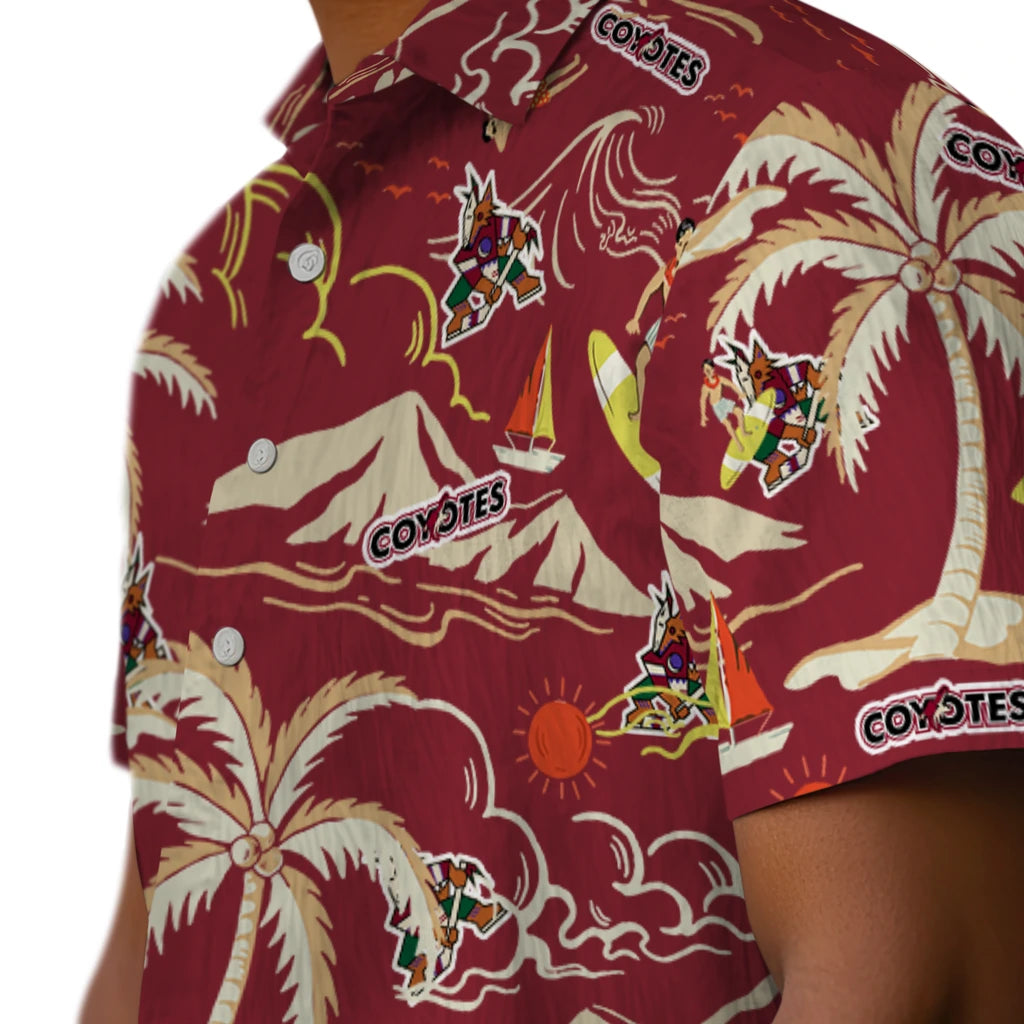 Arizona Coyotes Hawaiian Shirt - Palm Tree Island | Hula Hawaiian Shirts