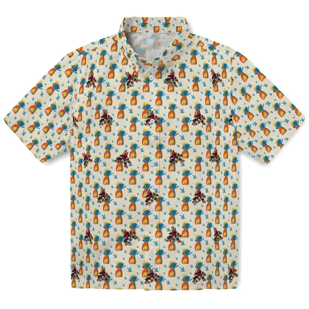 Arizona Coyotes Hawaiian Shirt - Pineapple Delight | Hula Hawaiian Shirts