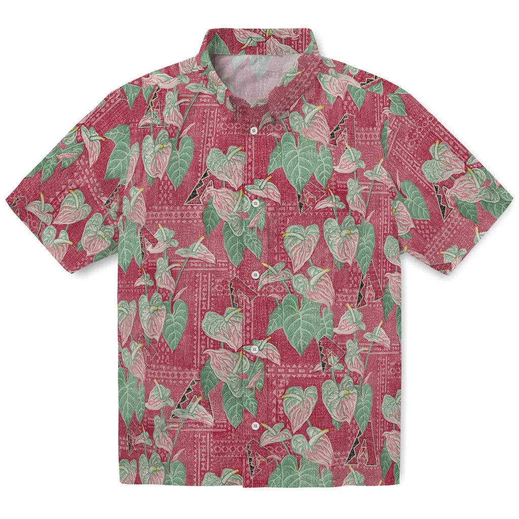 Arizona Diamondbacks Hawaiian Shirt - Anthurium Overlay | Hula Hawaiian Shirts