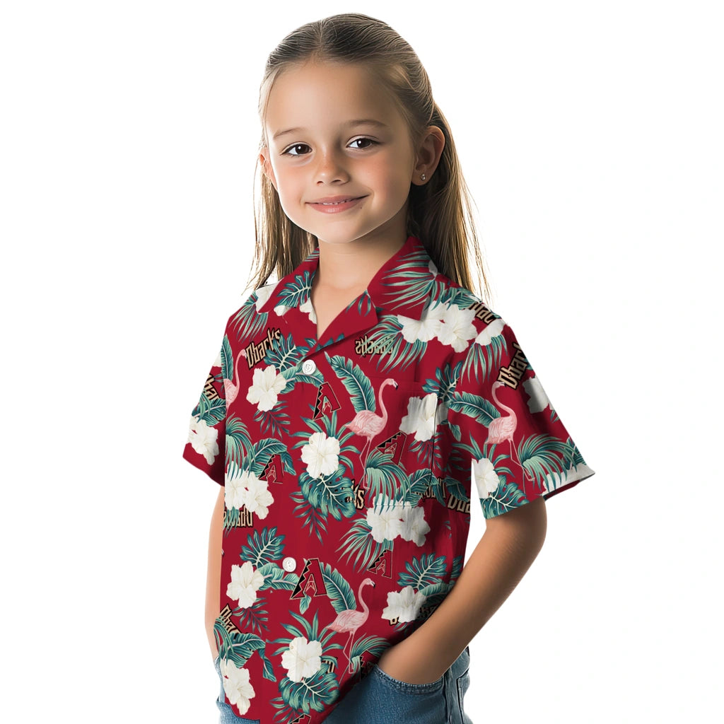 Arizona Diamondbacks Hawaiian Shirt - Flamingo and Hibiscus | Hula Hawaiian Shirts