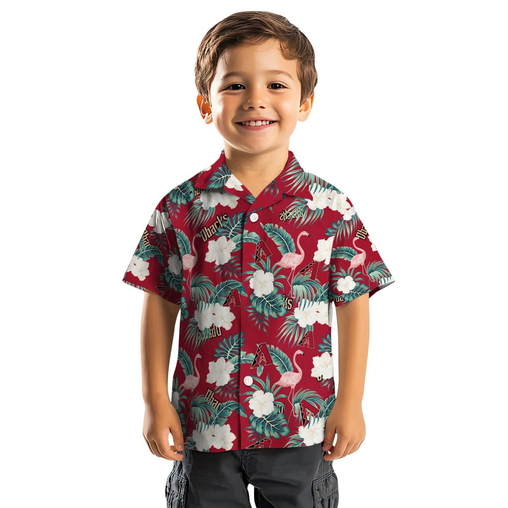 Arizona Diamondbacks Hawaiian Shirt - Flamingo and Hibiscus | Hula Hawaiian Shirts