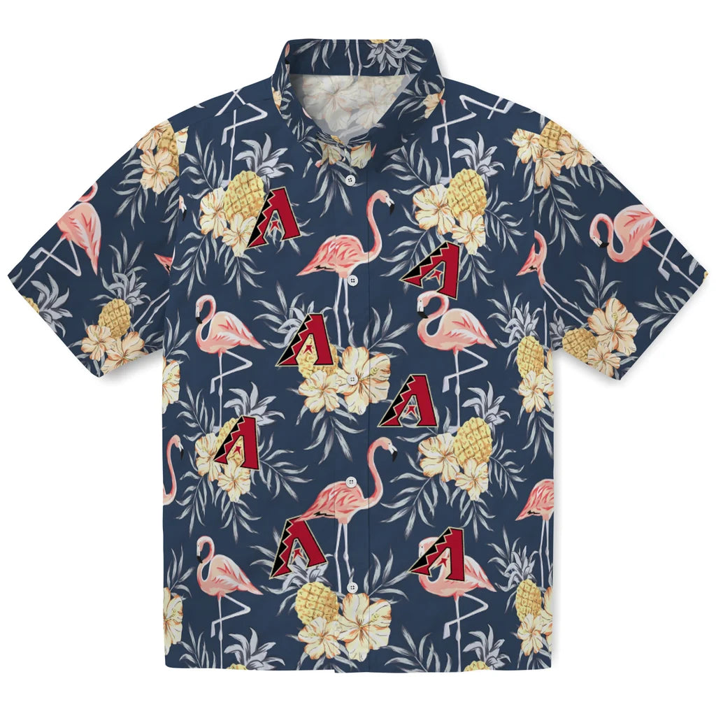 Arizona Diamondbacks Hawaiian Shirt - Flamingo Hibiscus | Hula Hawaiian Shirts