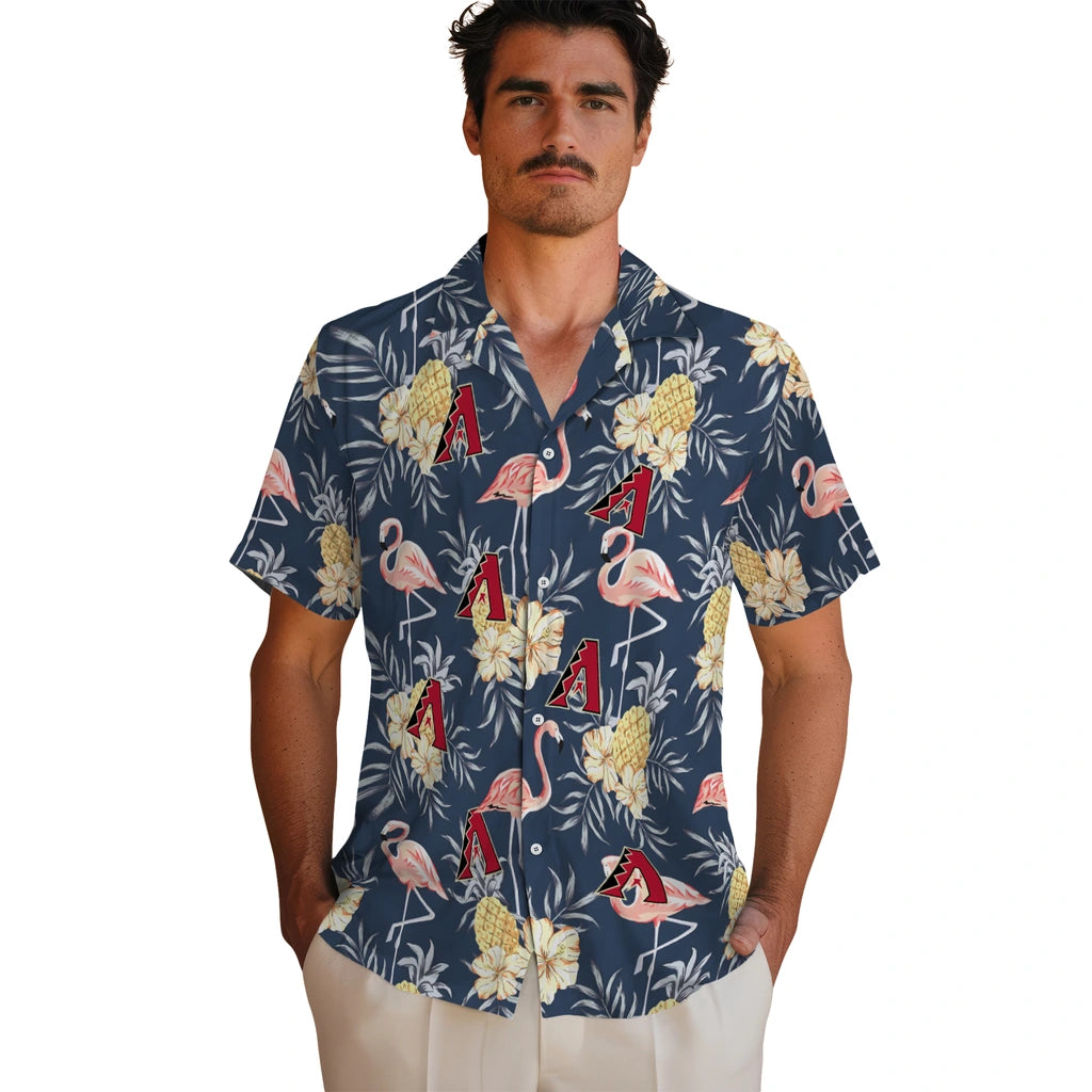 Arizona Diamondbacks Hawaiian Shirt - Flamingo Hibiscus | Hula Hawaiian Shirts