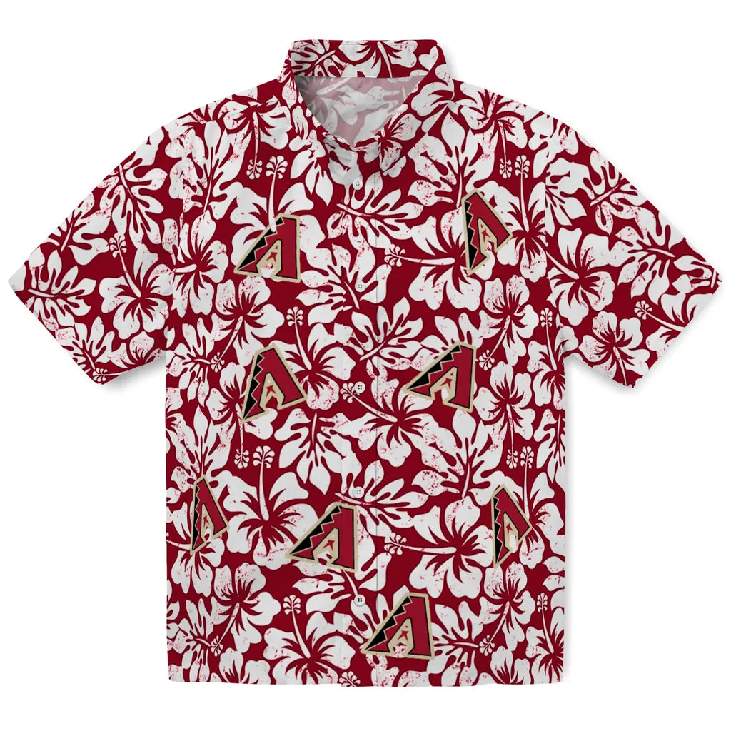 Arizona Diamondbacks Hawaiian Shirt - Hibiscus Motif | Hula Hawaiian Shirts