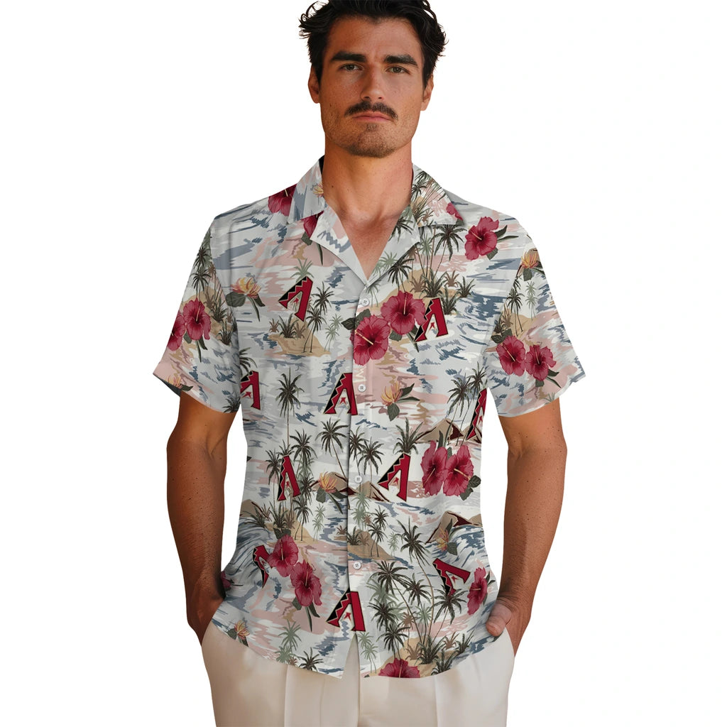 Arizona Diamondbacks Hawaiian Shirt - Hibiscus Seaside | Hula Hawaiian Shirts