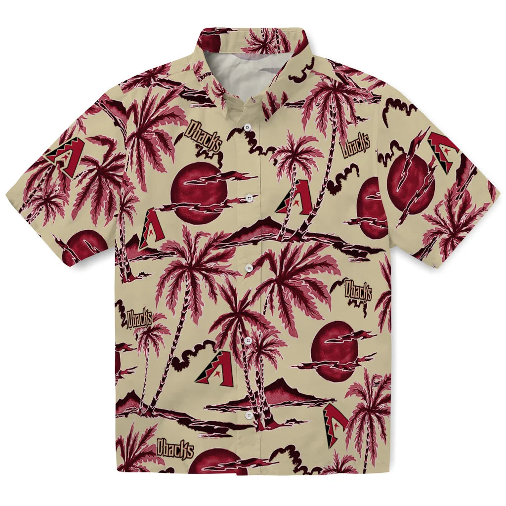 Arizona Diamondbacks Hawaiian Shirt - Palm Sunset | Hula Hawaiian Shirts