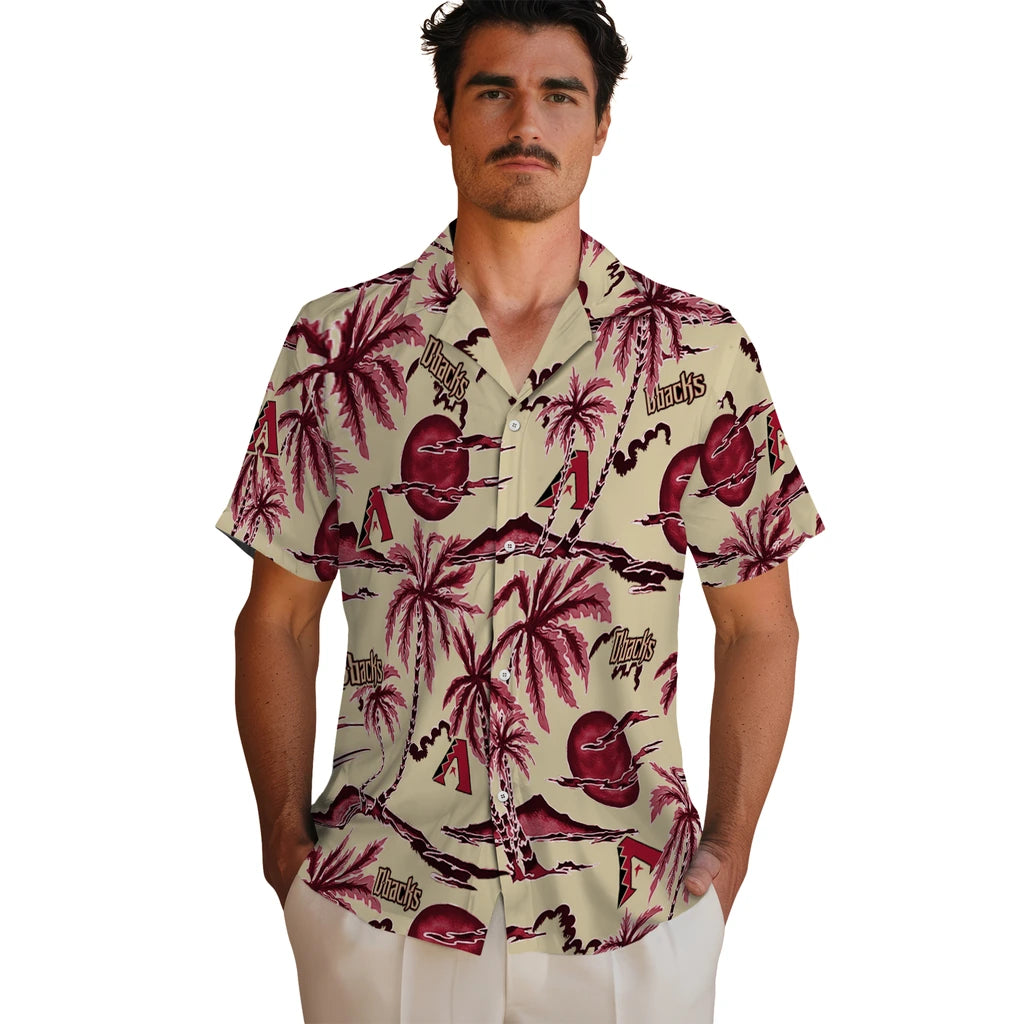 Arizona Diamondbacks Hawaiian Shirt - Palm Sunset | Hula Hawaiian Shirts