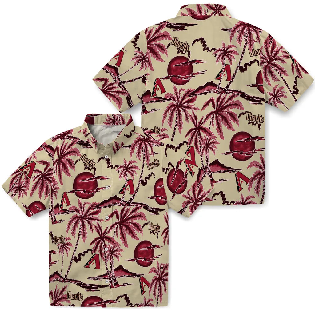 Arizona Diamondbacks Hawaiian Shirt - Palm Sunset | Hula Hawaiian Shirts