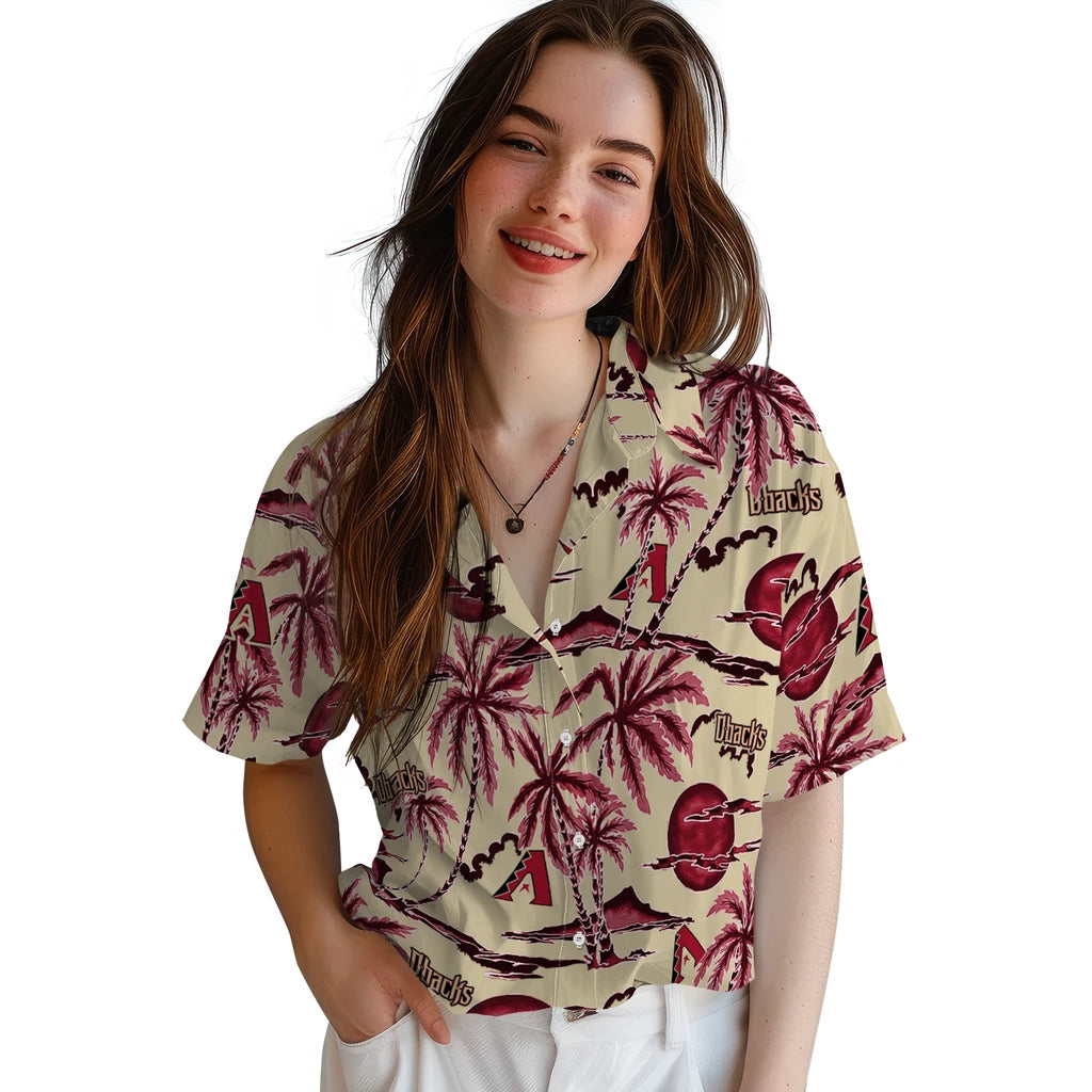 Arizona Diamondbacks Hawaiian Shirt - Palm Sunset | Hula Hawaiian Shirts