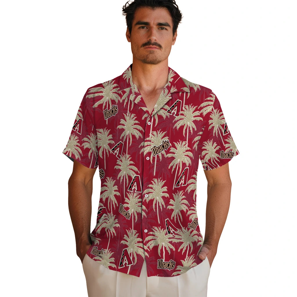 Arizona Diamondbacks Hawaiian Shirt - Palm Tree Motif | Hula Hawaiian Shirts