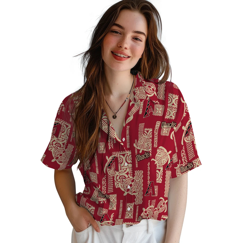 Arizona Diamondbacks Hawaiian Shirt - Turtle Lines | Hula Hawaiian Shirts