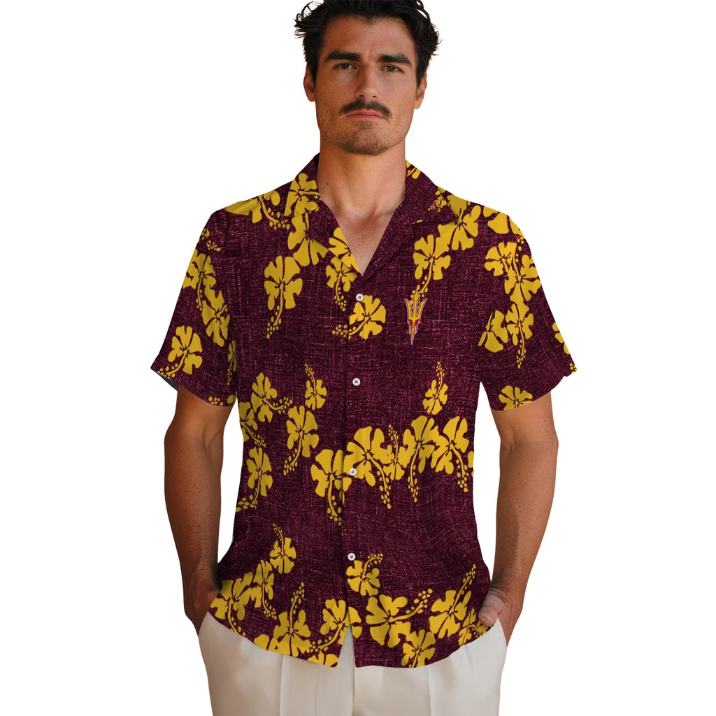 Arizona State Sun Devils Hawaiian Shirt - 50th State Flower | Hula Hawaiian Shirts
