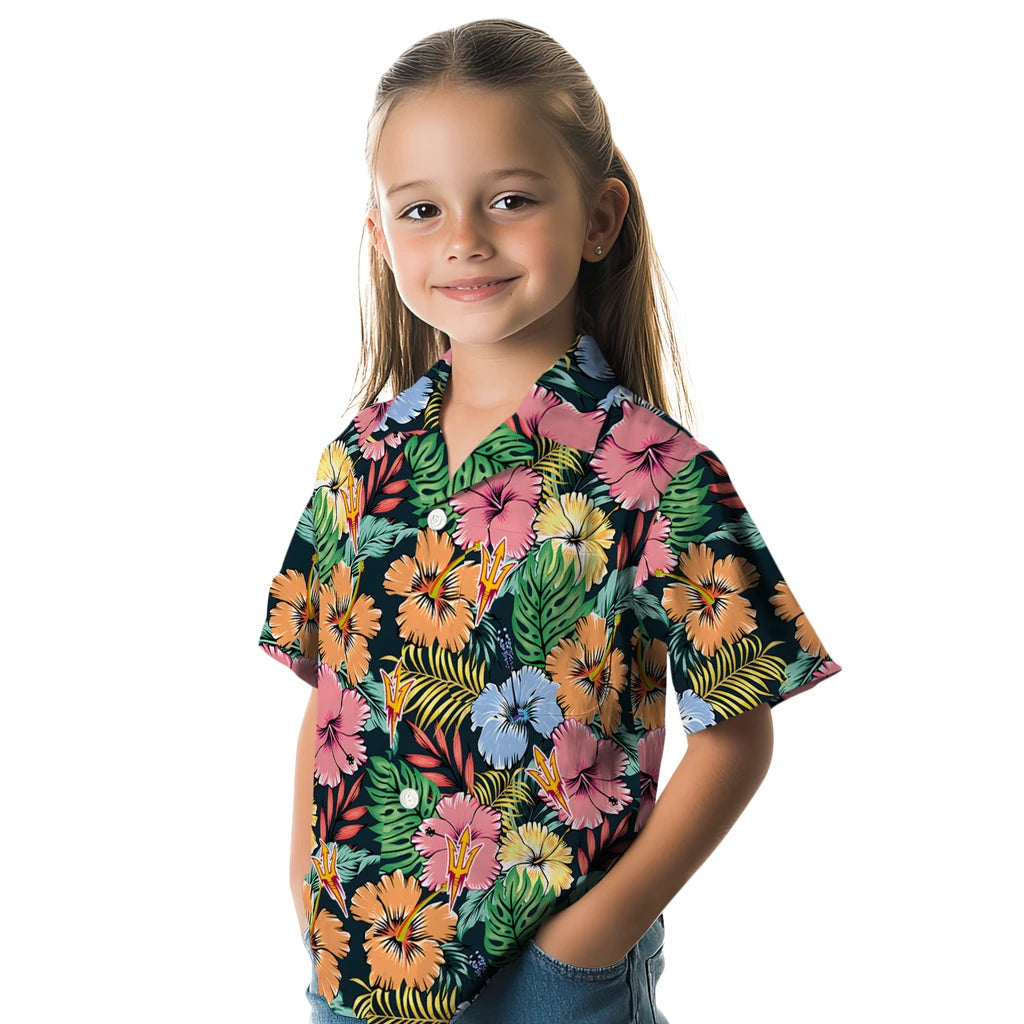 Arizona State Sun Devils Hawaiian Shirt - Brilliant Hibiscus Garden | Hula Hawaiian Shirts