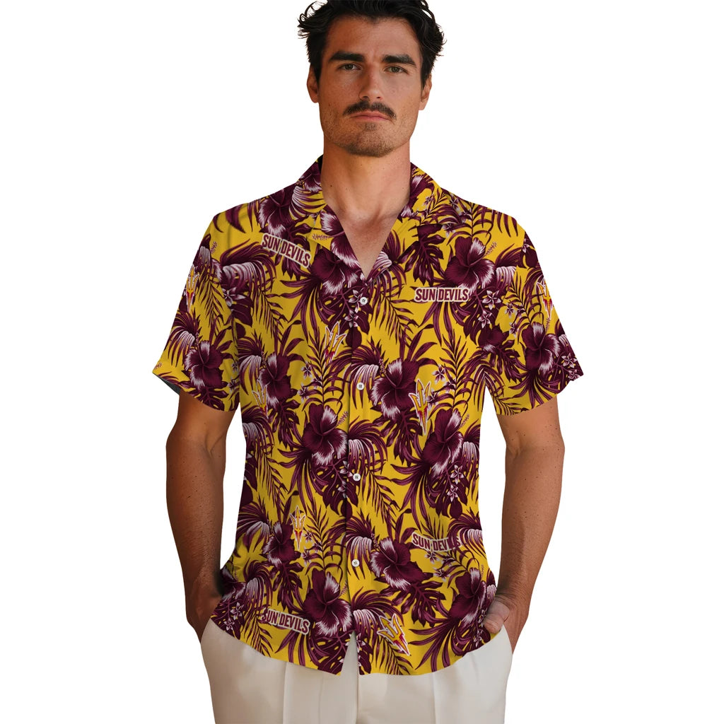 Arizona State Sun Devils Hawaiian Shirt - Hibiscus Exotic | Hula Hawaiian Shirts