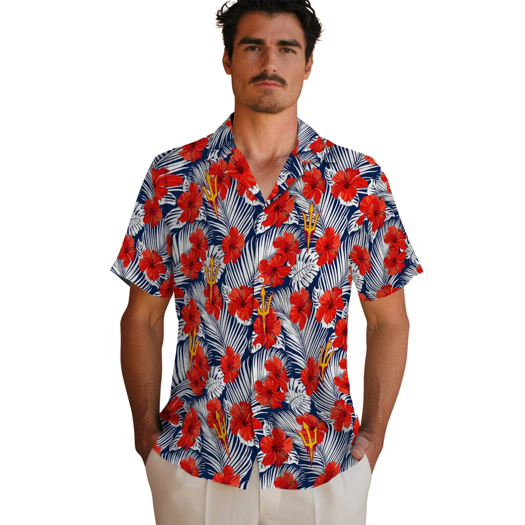 Arizona State Sun Devils Hawaiian Shirt - Hibiscus Fiesta | Hula Hawaiian Shirts