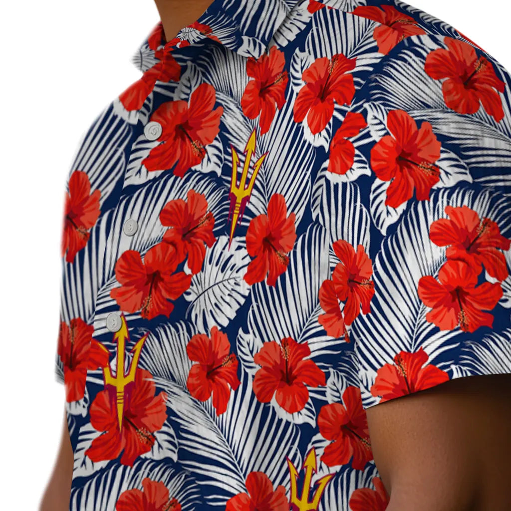 Arizona State Sun Devils Hawaiian Shirt - Hibiscus Fiesta | Hula Hawaiian Shirts