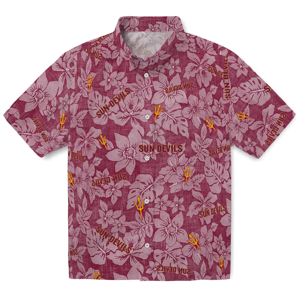 Arizona State Sun Devils Hawaiian Shirt - Hibiscus Oasis | Hula Hawaiian Shirts