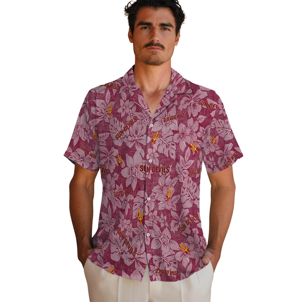 Arizona State Sun Devils Hawaiian Shirt - Hibiscus Oasis | Hula Hawaiian Shirts