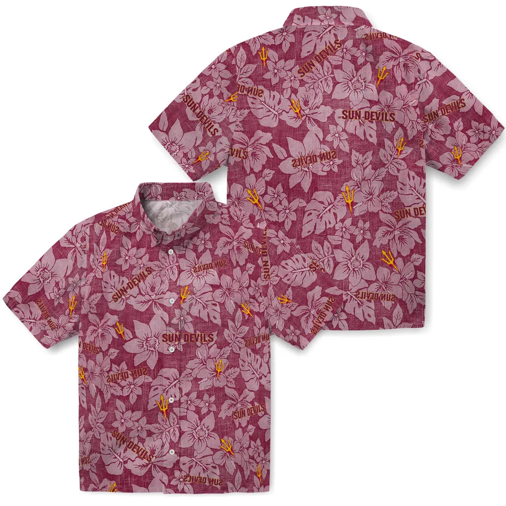 Arizona State Sun Devils Hawaiian Shirt - Hibiscus Oasis | Hula Hawaiian Shirts