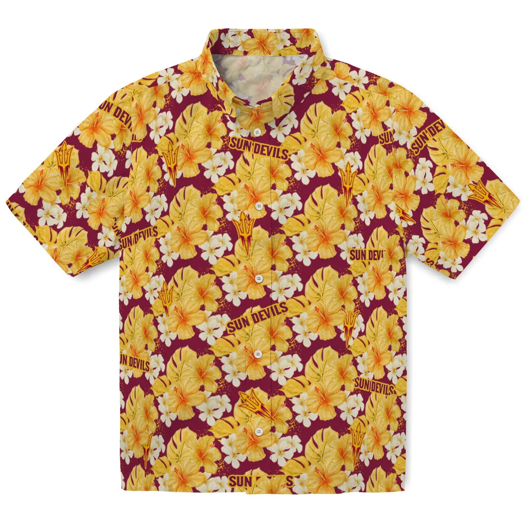 Arizona State Sun Devils Hawaiian Shirt - Hibiscus Tropics | Hula Hawaiian Shirts