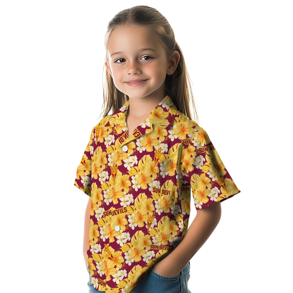 Arizona State Sun Devils Hawaiian Shirt - Hibiscus Tropics | Hula Hawaiian Shirts