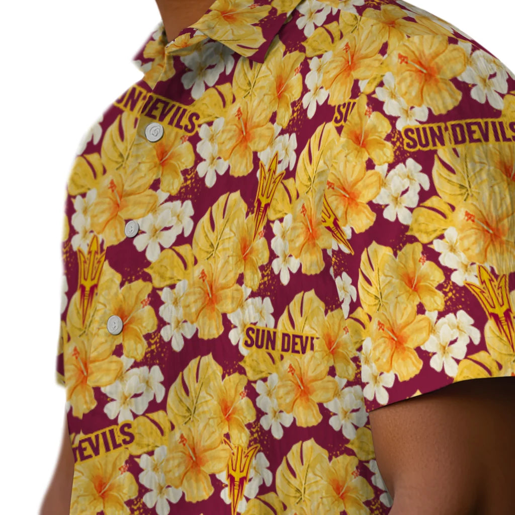 Arizona State Sun Devils Hawaiian Shirt - Hibiscus Tropics | Hula Hawaiian Shirts