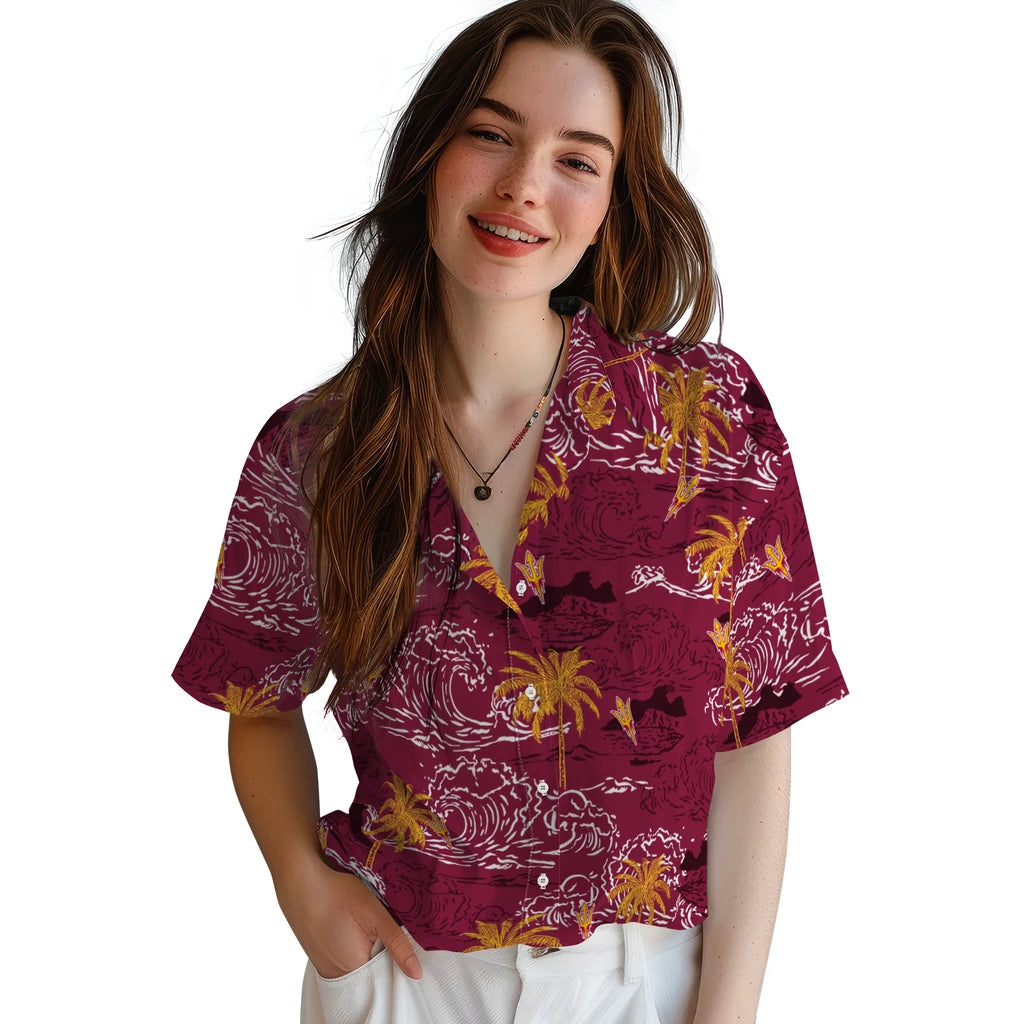 Arizona State Sun Devils Hawaiian Shirt - Wave Palm | Hula Hawaiian Shirts
