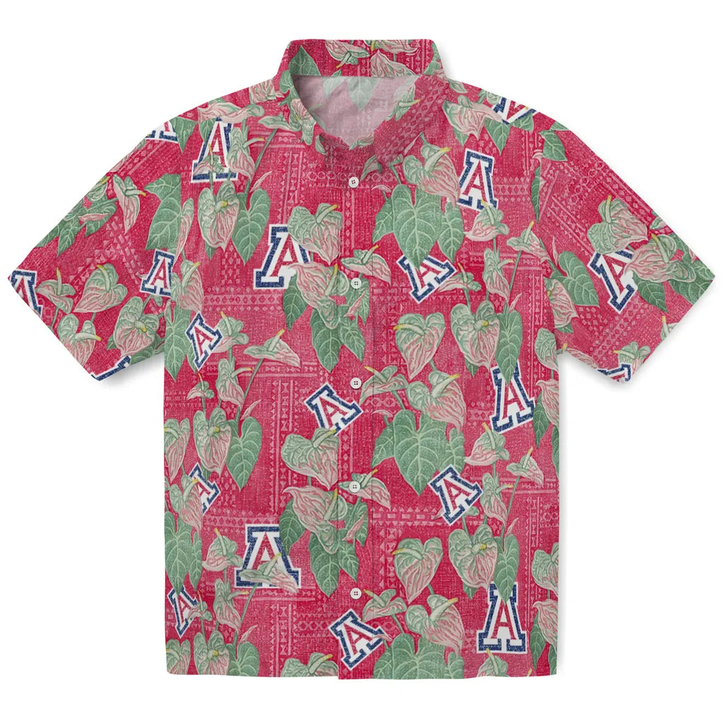 Arizona Wildcats Hawaiian Shirt - Anthurium Overlay | Hula Hawaiian Shirts