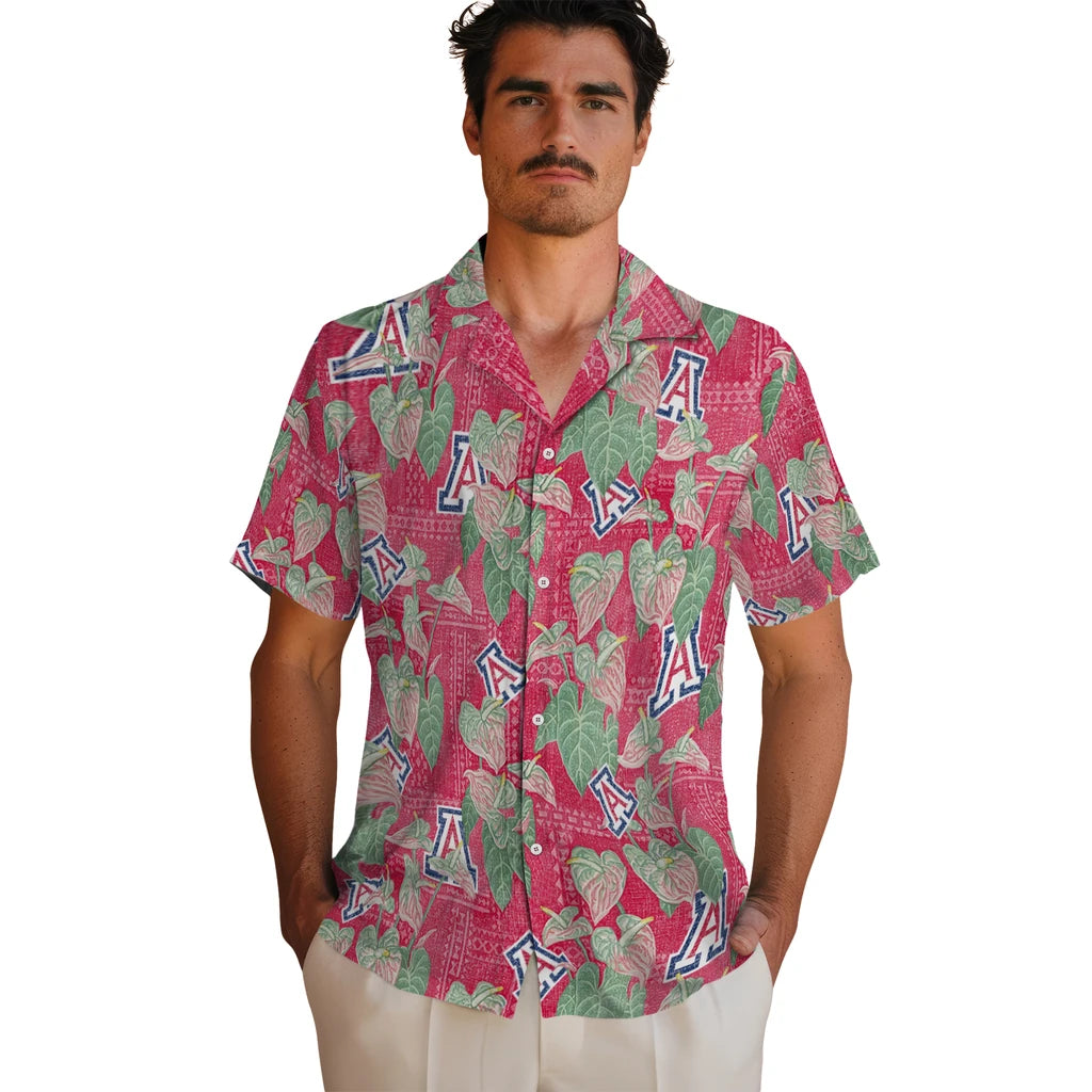 Arizona Wildcats Hawaiian Shirt - Anthurium Overlay | Hula Hawaiian Shirts