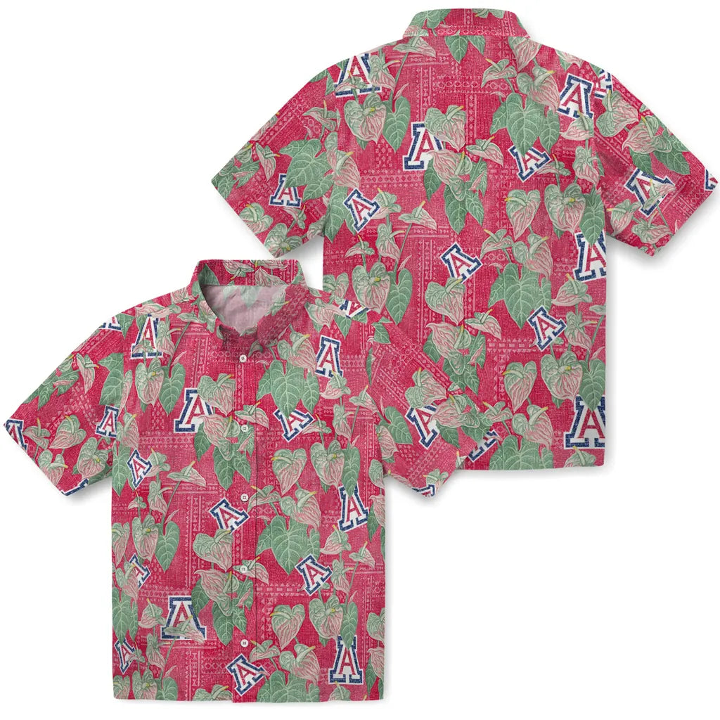 Arizona Wildcats Hawaiian Shirt - Anthurium Overlay | Hula Hawaiian Shirts