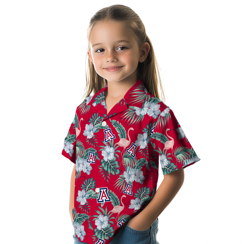 Arizona Wildcats Hawaiian Shirt - Flamingo and Hibiscus | Hula Hawaiian Shirts