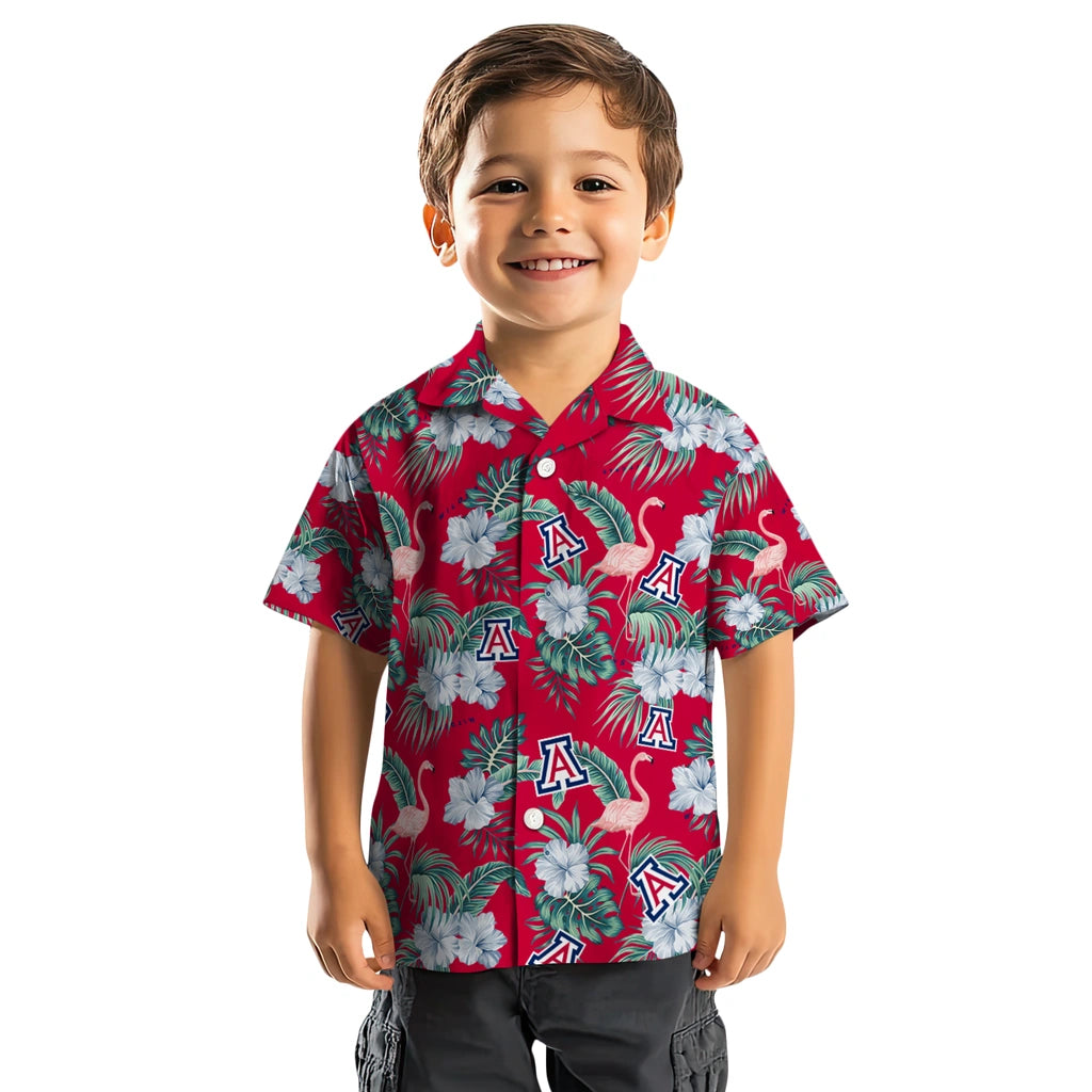 Arizona Wildcats Hawaiian Shirt - Flamingo and Hibiscus | Hula Hawaiian Shirts