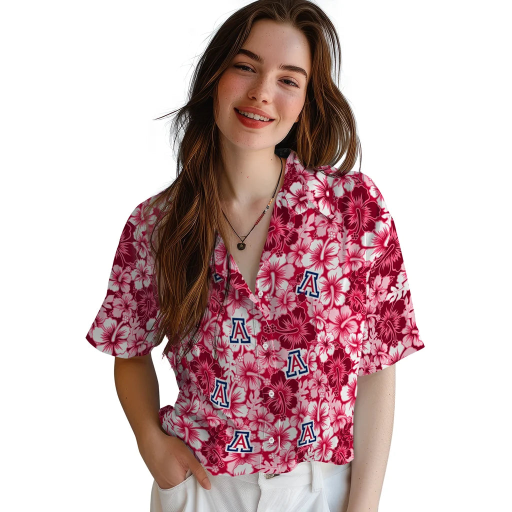 Arizona Wildcats Hawaiian Shirt - Hibiscus Blooms | Hula Hawaiian Shirts