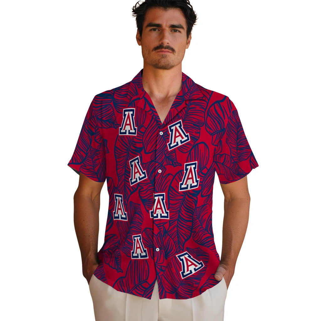 Arizona Wildcats Hawaiian Shirt - Leaf Outline | Hula Hawaiian Shirts