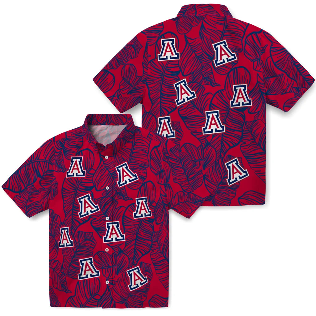 Arizona Wildcats Hawaiian Shirt - Leaf Outline | Hula Hawaiian Shirts