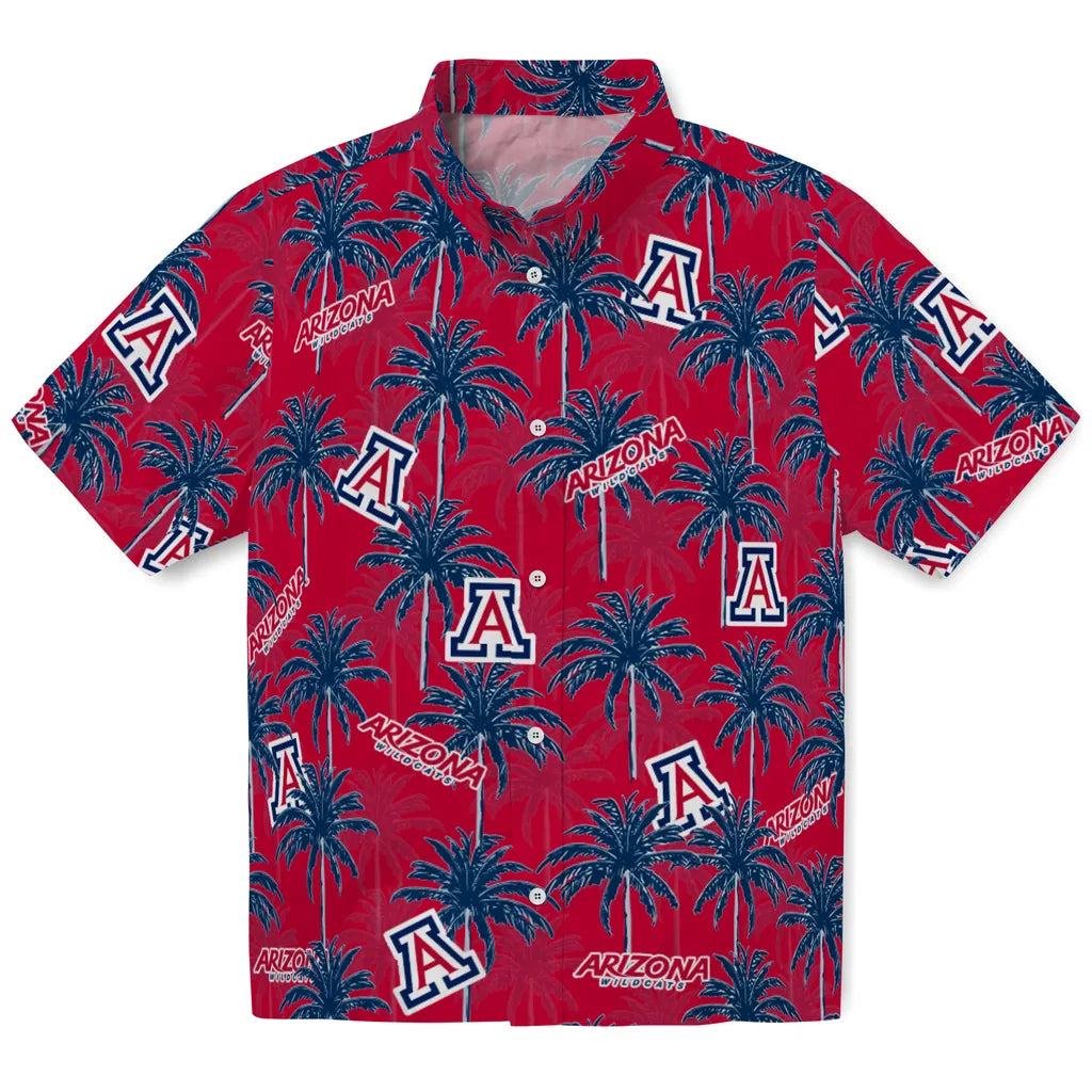 Arizona Wildcats Hawaiian Shirt - Palm Tree Motif | Hula Hawaiian Shirts