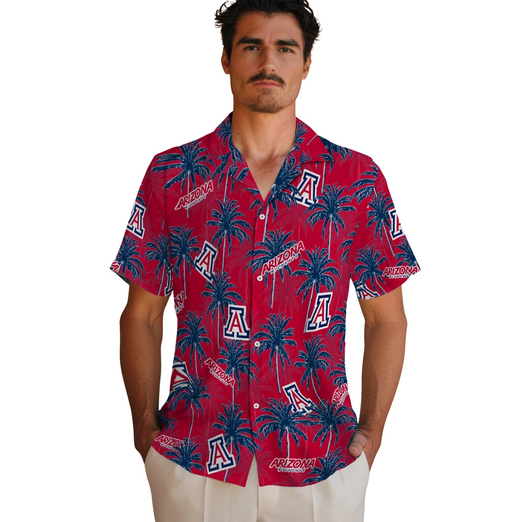 Arizona Wildcats Hawaiian Shirt - Palm Tree Motif | Hula Hawaiian Shirts