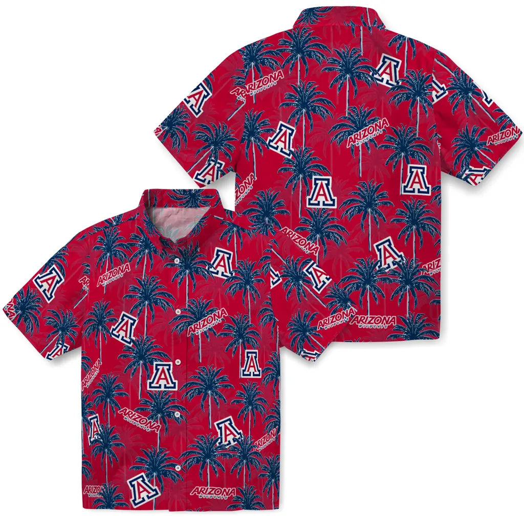 Arizona Wildcats Hawaiian Shirt - Palm Tree Motif | Hula Hawaiian Shirts