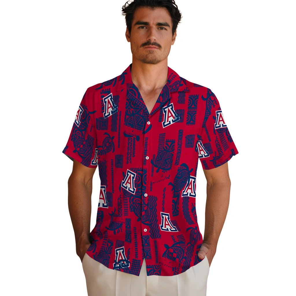 Arizona Wildcats Hawaiian Shirt - Turtle Lines | Hula Hawaiian Shirts