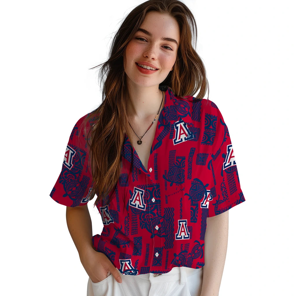 Arizona Wildcats Hawaiian Shirt - Turtle Lines | Hula Hawaiian Shirts