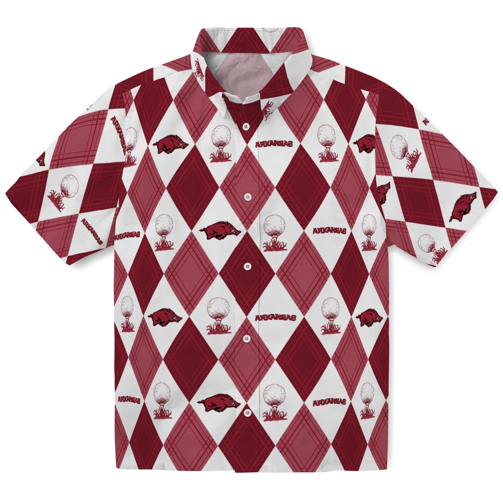Arkansas Razorbacks Hawaiian Shirt - Golfing Plaid | Hula Hawaiian Shirts