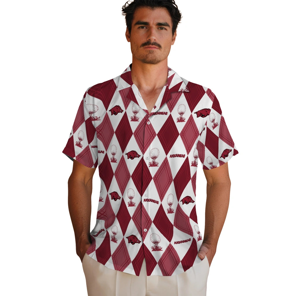 Arkansas Razorbacks Hawaiian Shirt - Golfing Plaid | Hula Hawaiian Shirts