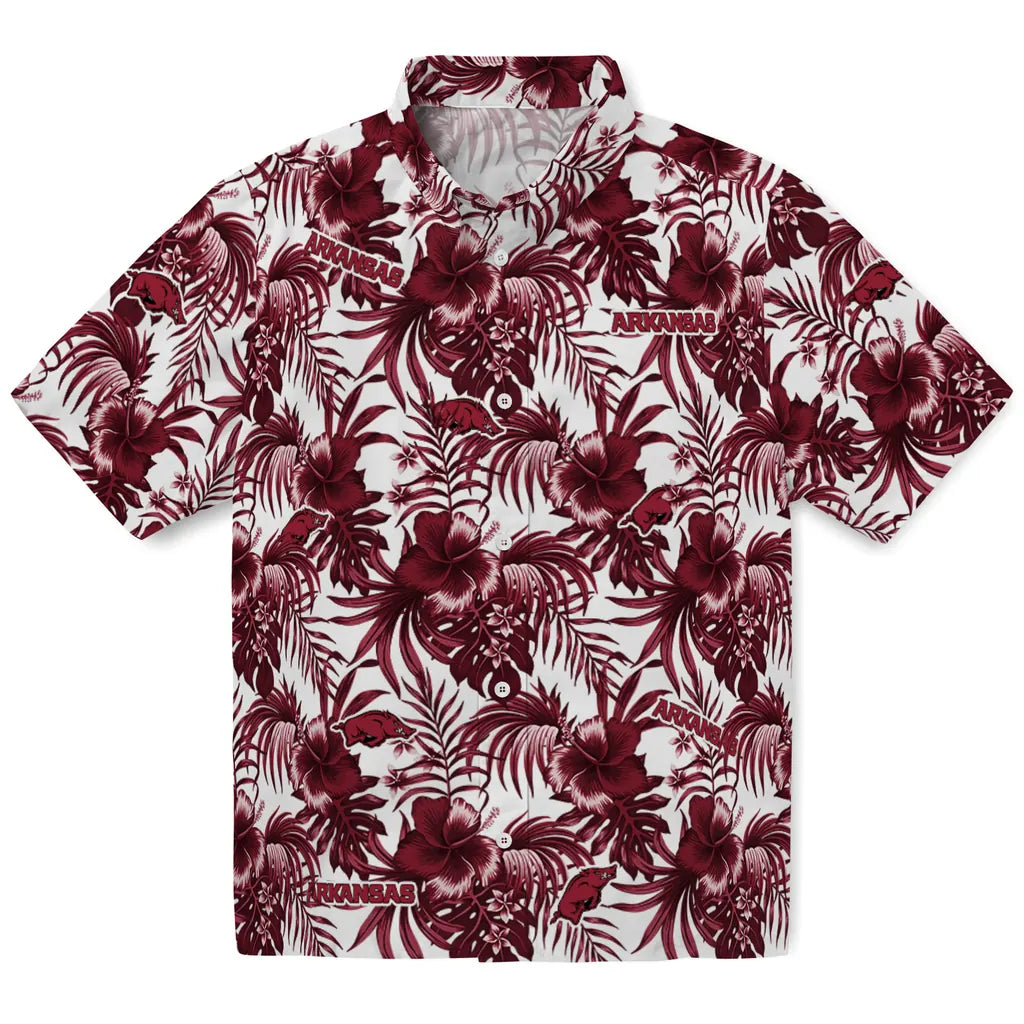 Arkansas Razorbacks Hawaiian Shirt - Hibiscus Exotic | Hula Hawaiian Shirts