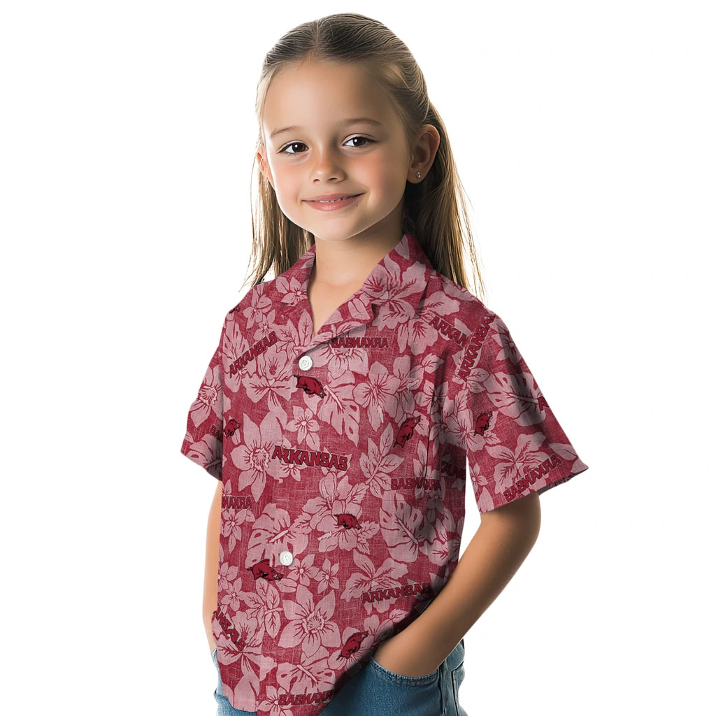 Arkansas Razorbacks Hawaiian Shirt - Hibiscus Oasis | Hula Hawaiian Shirts