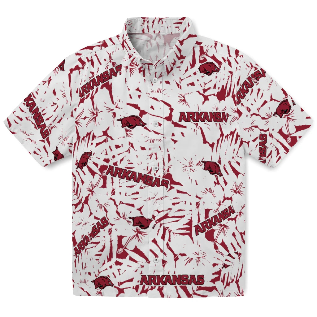 Arkansas Razorbacks Hawaiian Shirt - Hibiscus Overlay | Hula Hawaiian Shirts