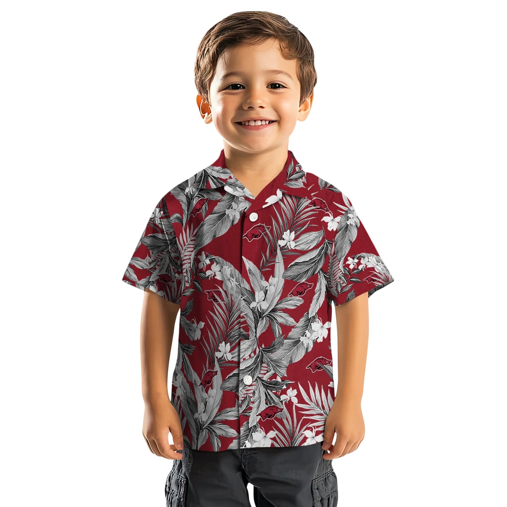 Arkansas Razorbacks Hawaiian Shirt - Palm Leaves | Hula Hawaiian Shirts