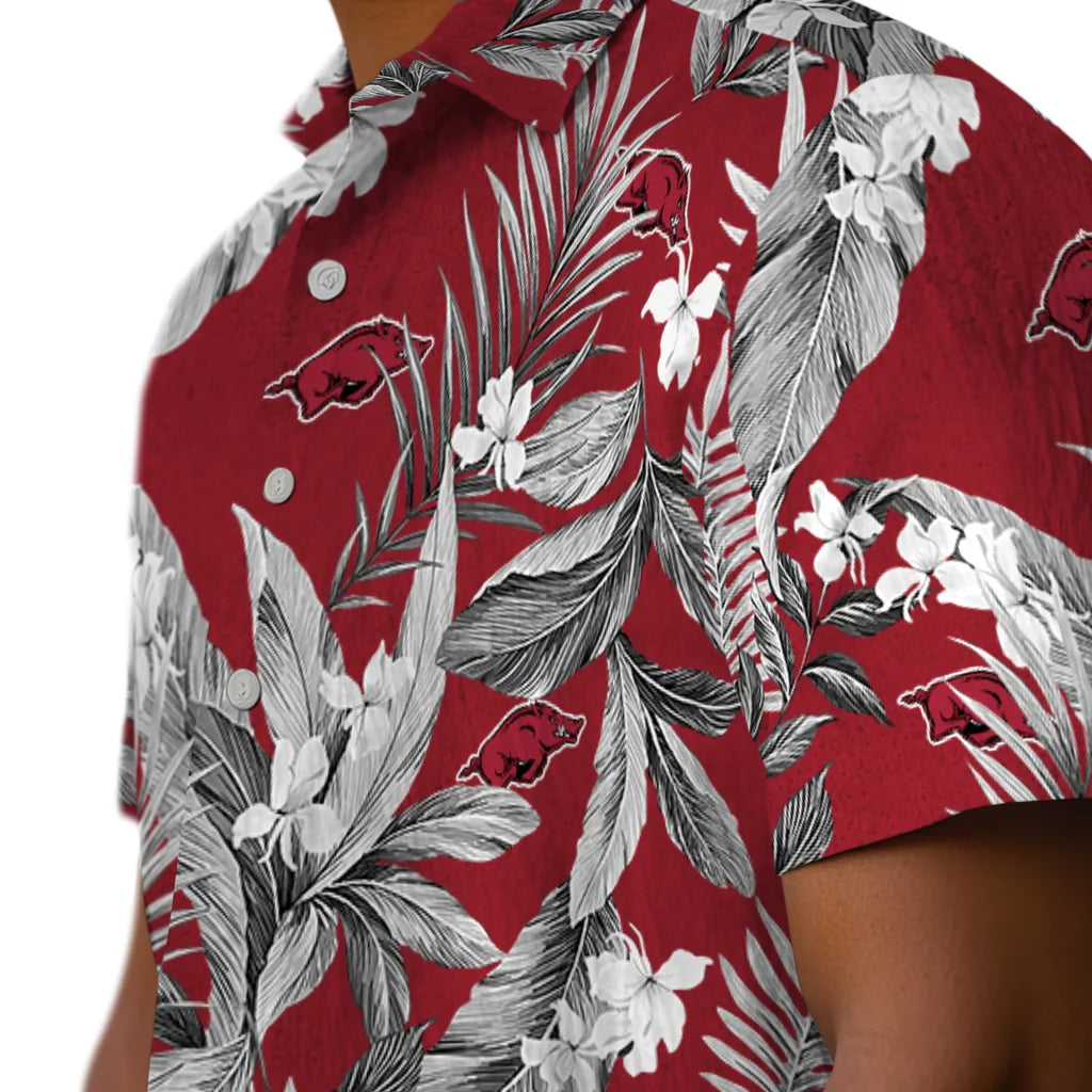 Arkansas Razorbacks Hawaiian Shirt - Palm Leaves | Hula Hawaiian Shirts