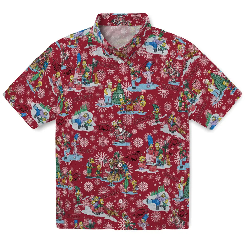Arkansas Razorbacks Hawaiian Shirt - Simpsons Christmas | Hula Hawaiian Shirts
