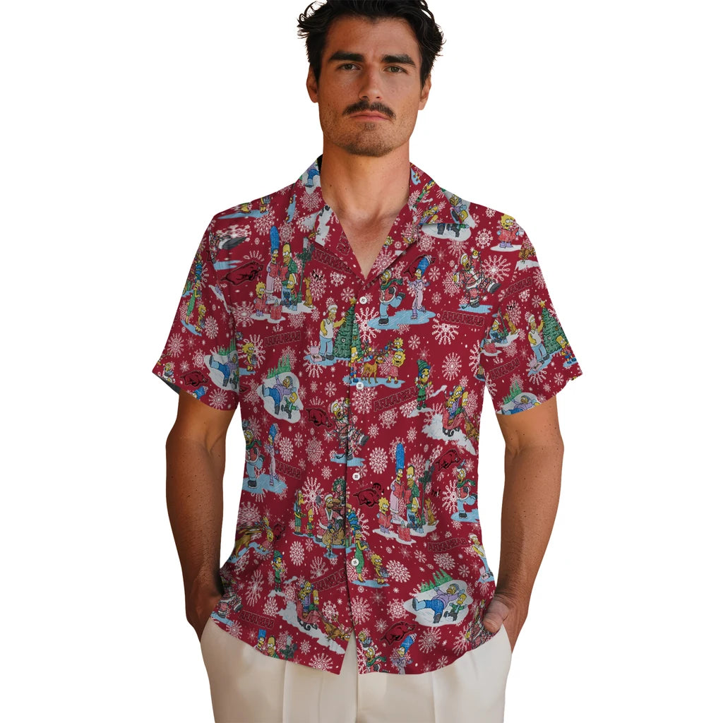 Arkansas Razorbacks Hawaiian Shirt - Simpsons Christmas | Hula Hawaiian Shirts